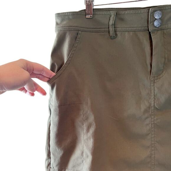 prAna Celesta‎ Skort Womens Stretch Slate Green Hybrid In Out of Water Sz 14 - Picture 5 of 6